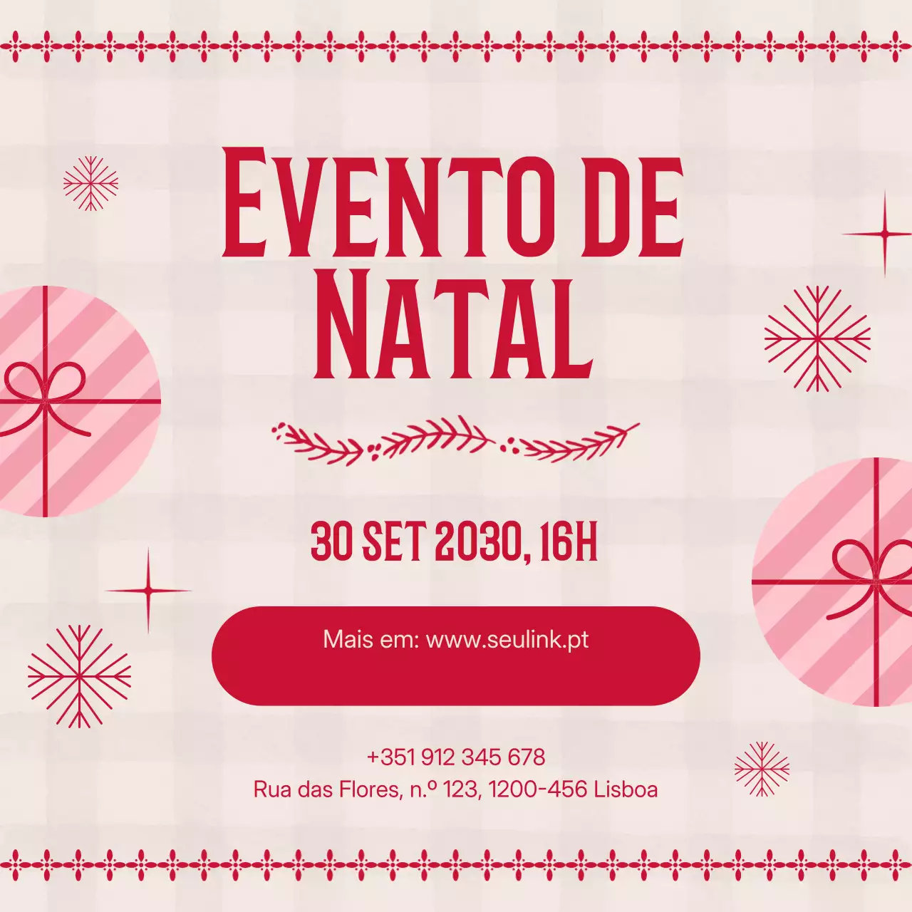 Anúncio de evento de celebração natalina retrô nas redes sociais (Square)