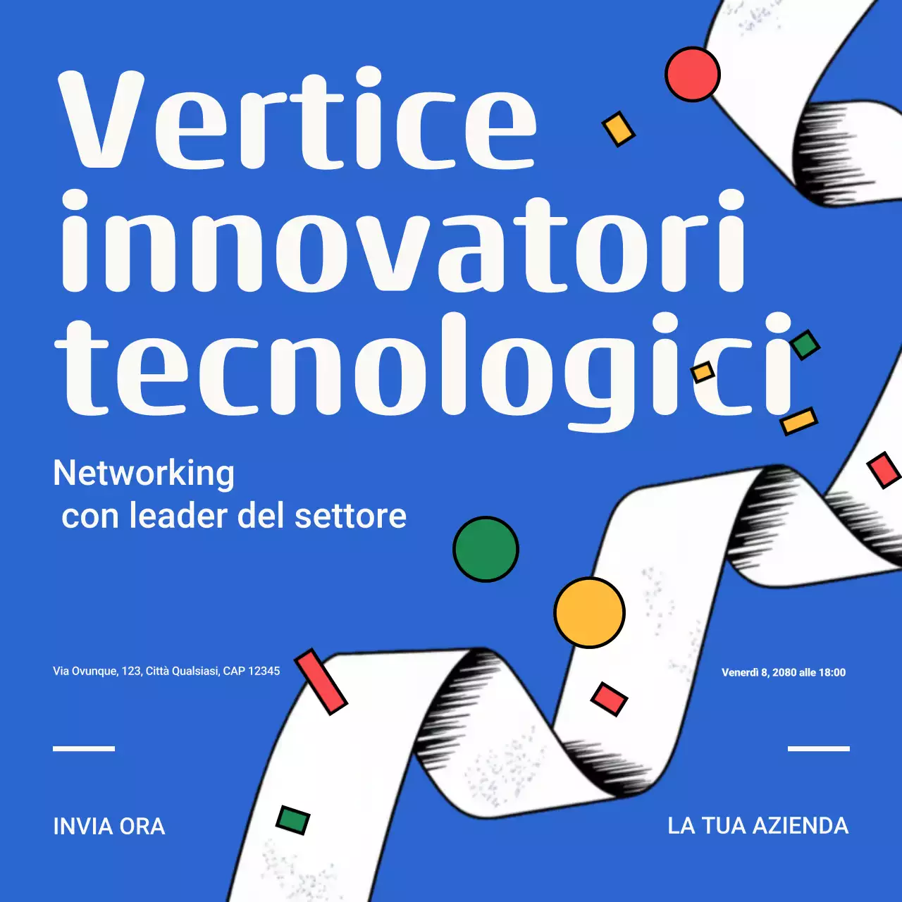 invito all'evento tecnologico moderno blu