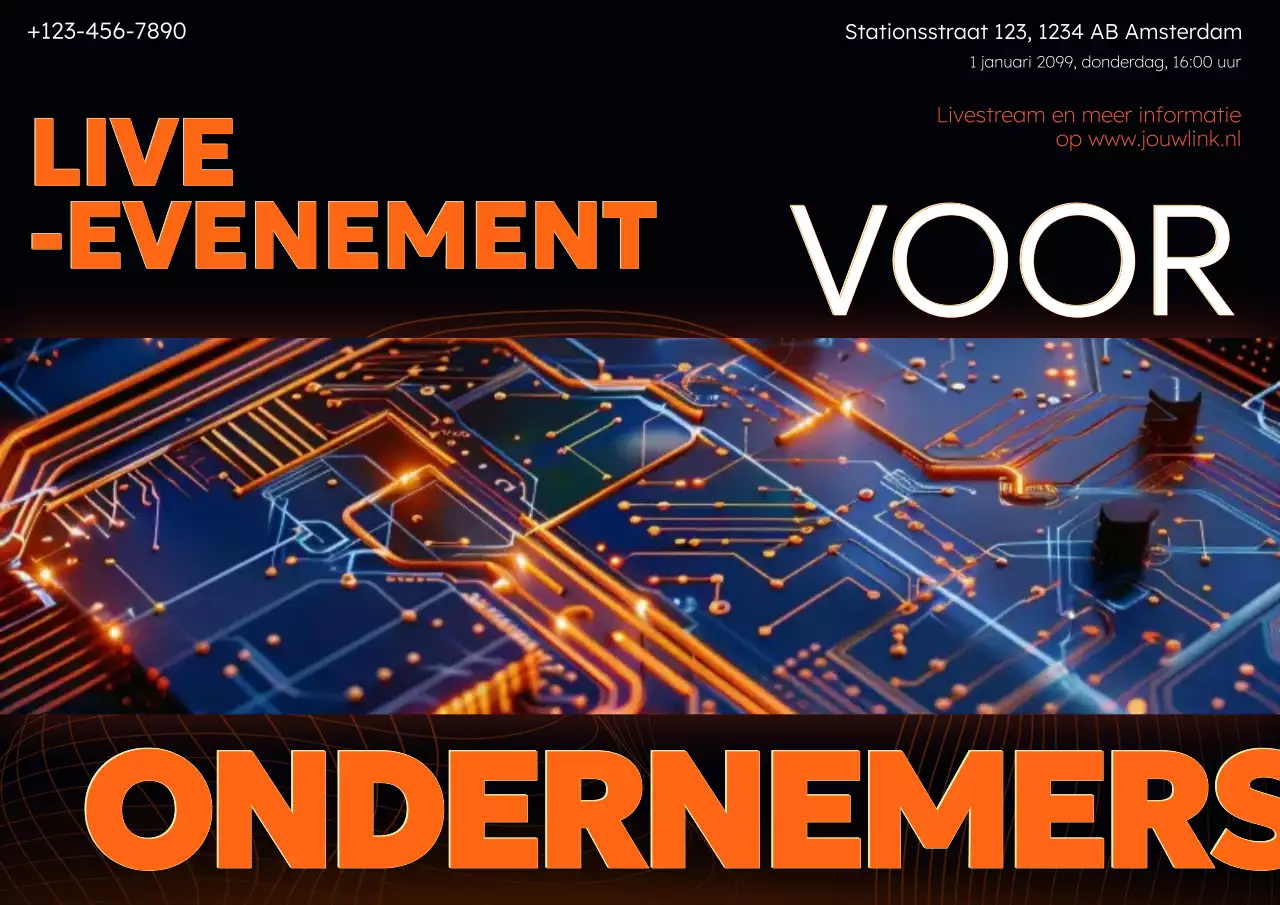 Oranje moderne ondernemers evenement promotie