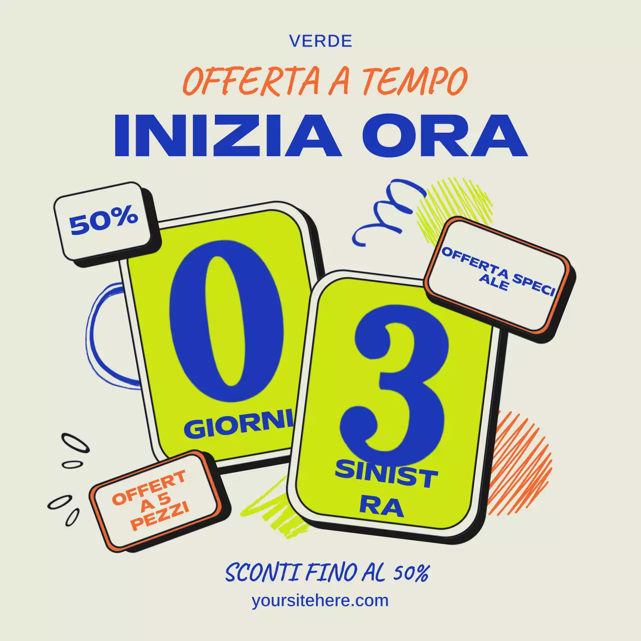 Post promozionale in grassetto giallo