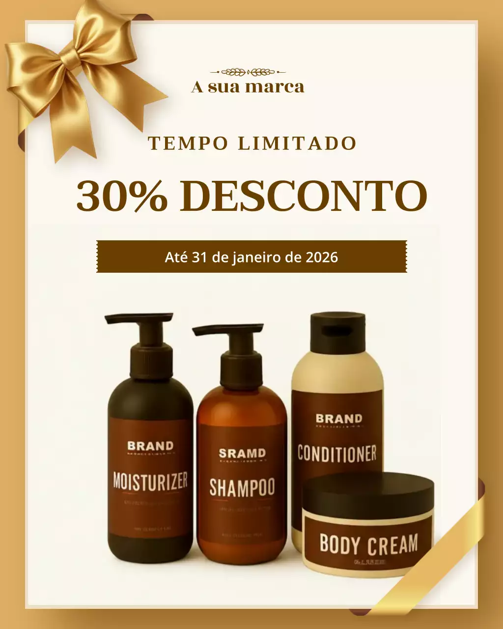 promoção de cuidados com a pele bege elegante