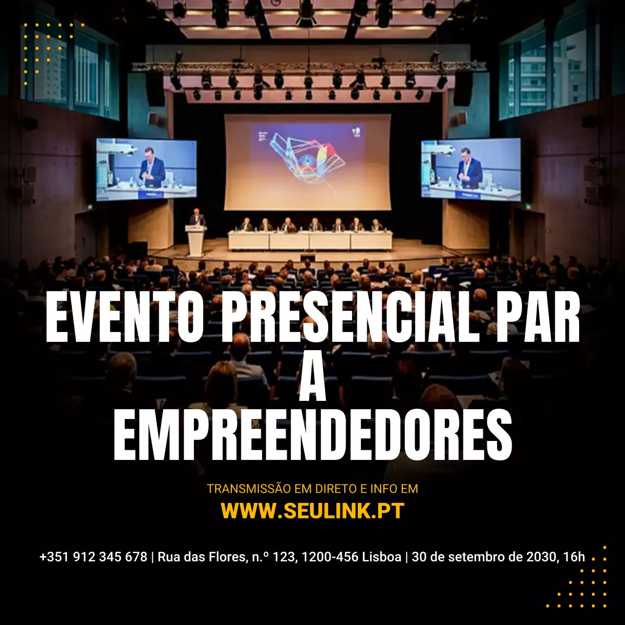 evento de negócios moderno negro