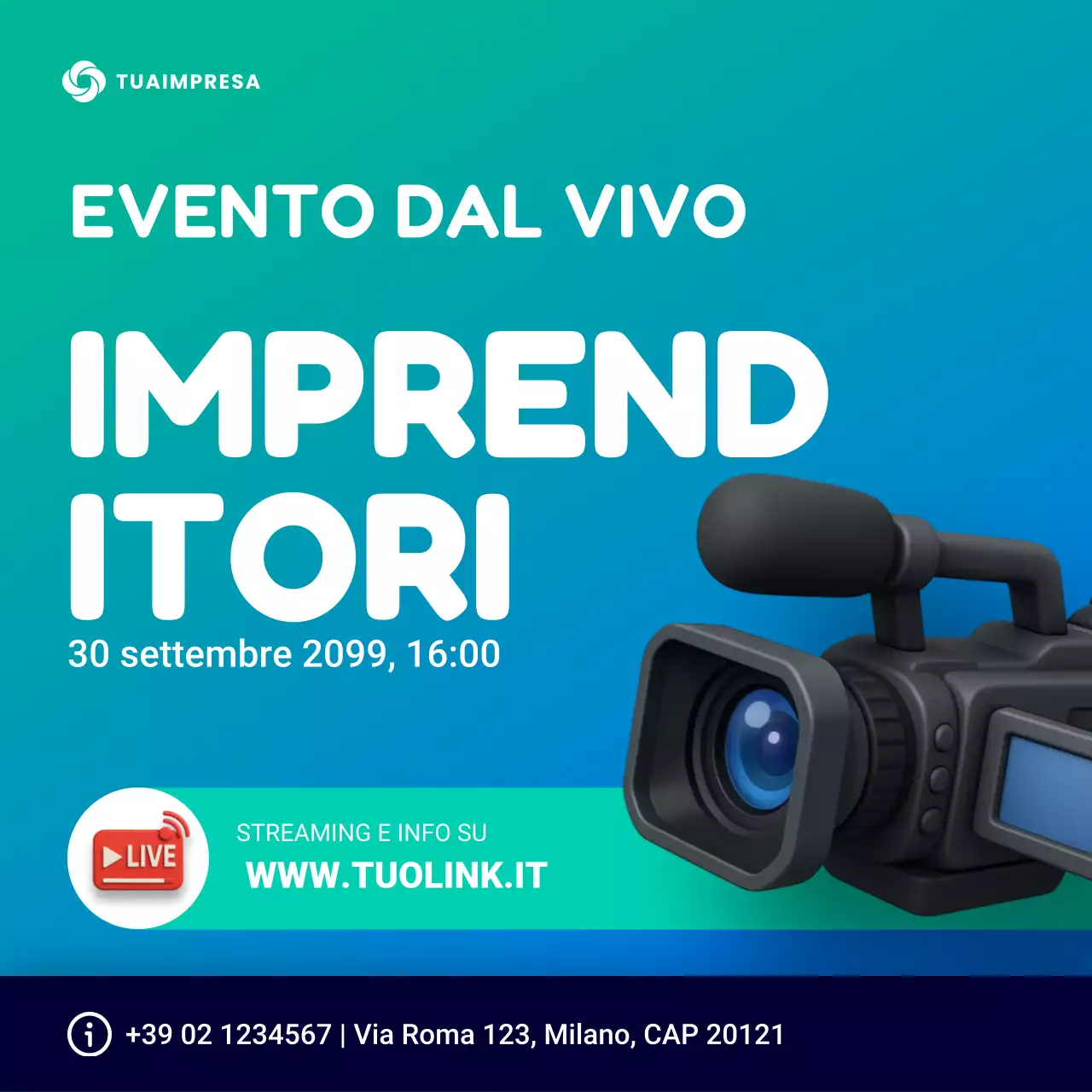 evento per imprenditori moderni color verde acqua