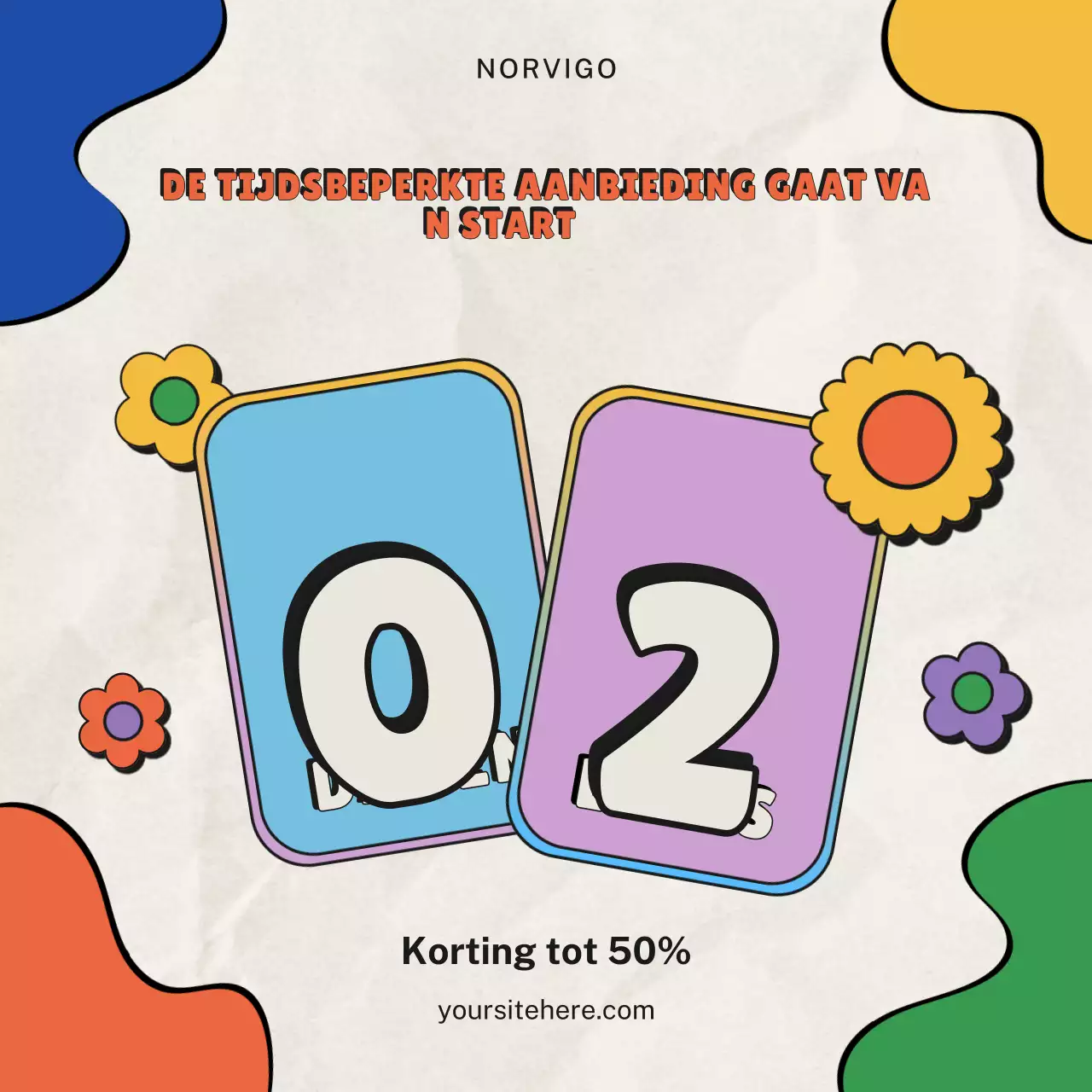 Kleurrijke retro-uitverkoop aankondigingsposter