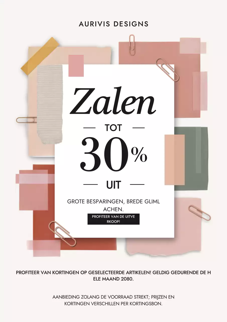 Beige moderne uitverkooppromotieposter