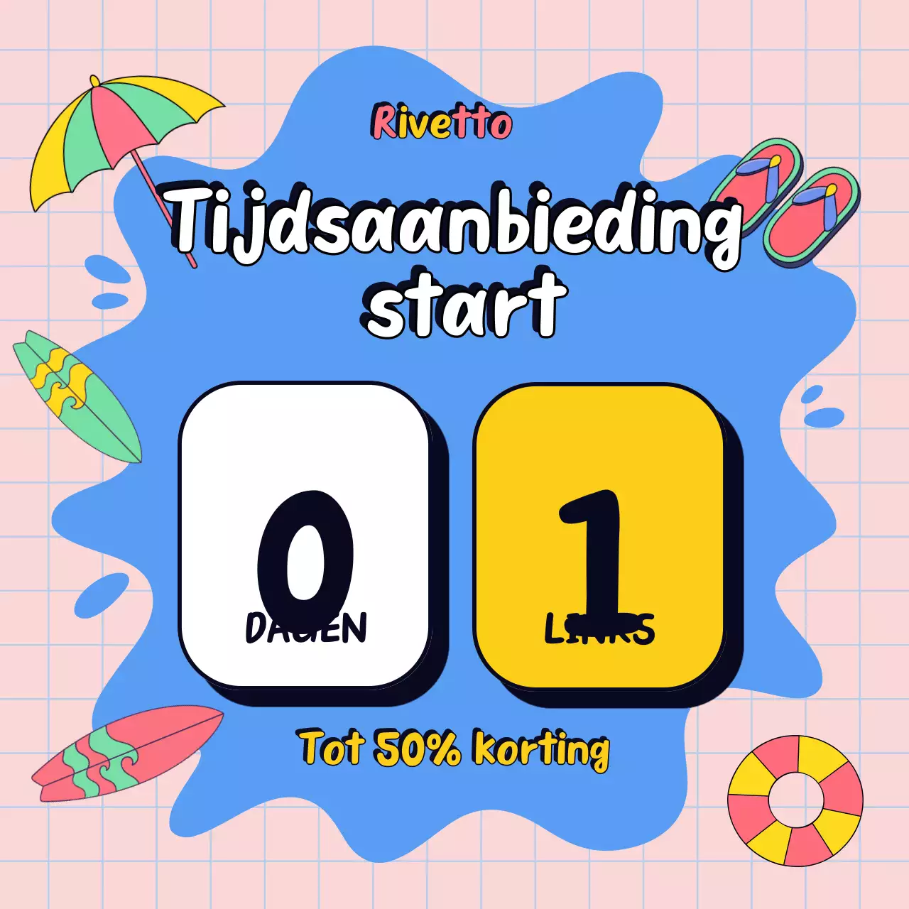 Kleurrijke retro-uitverkooppromotie Instagram-post