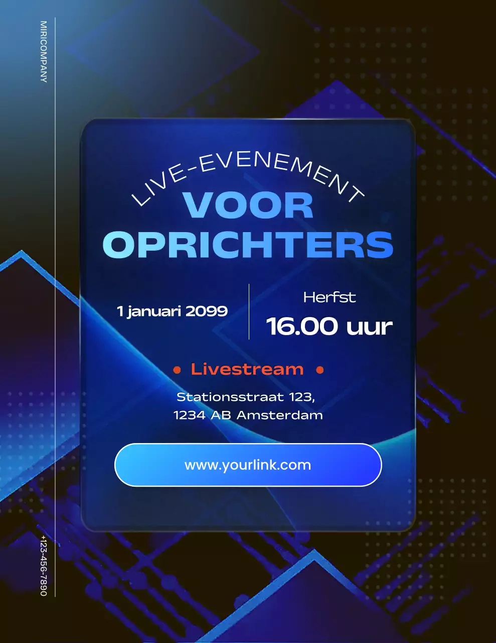 blauwe moderne evenementaankondiging