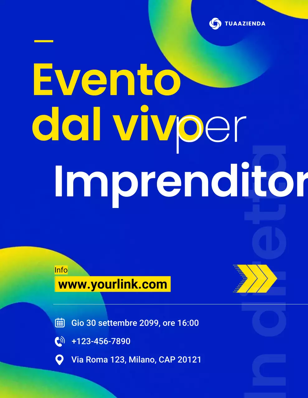 Evento aziendale moderno blu