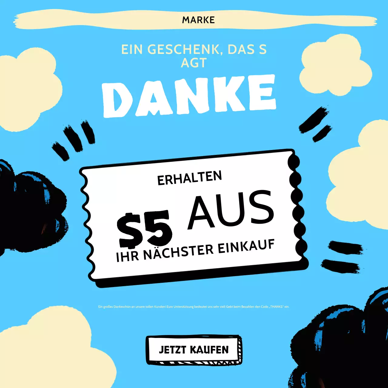 Instagram-Post zur Rabattaktion mit Orange Bold