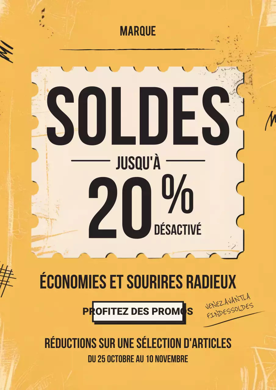 Promotion sur les gribouillages jaunes
