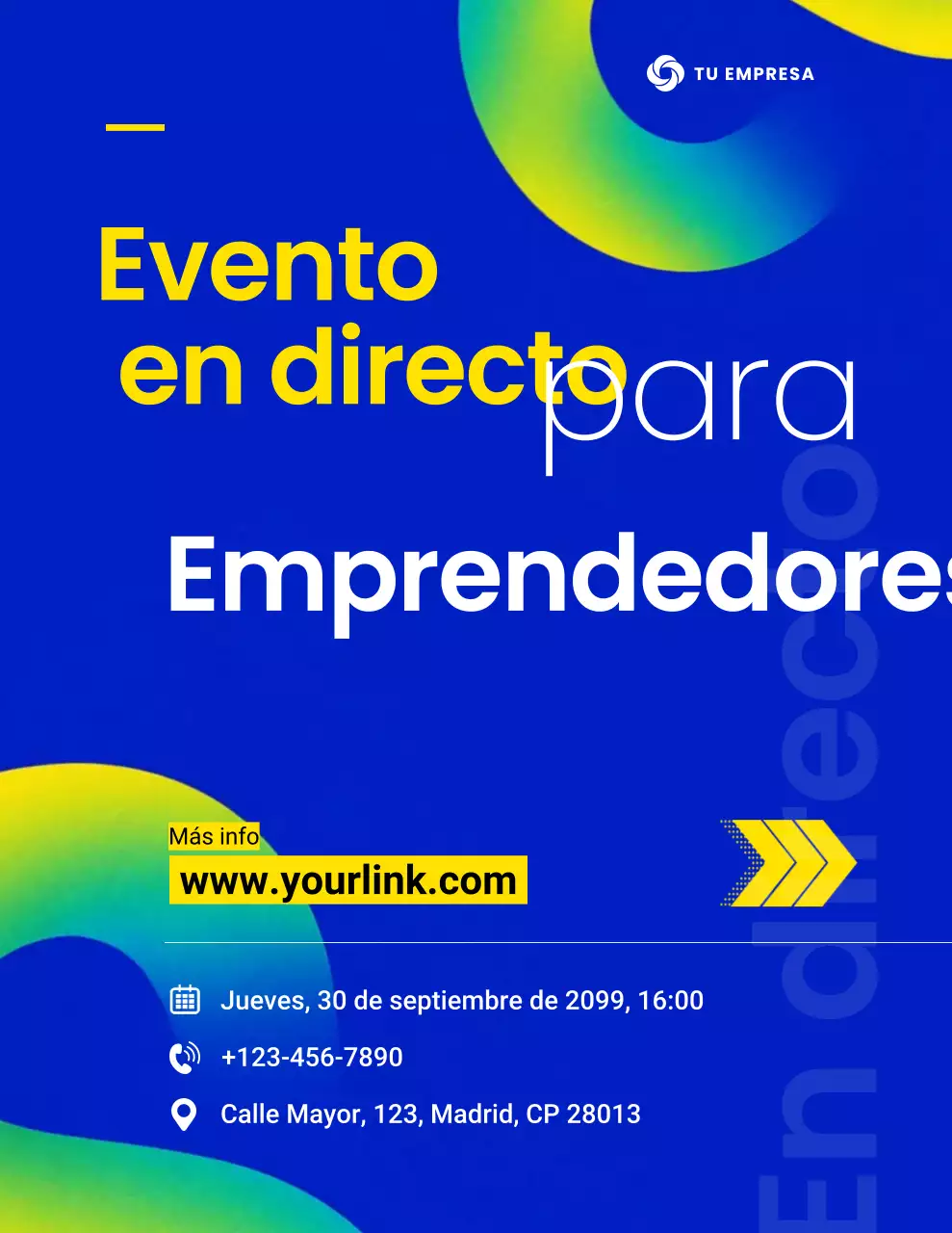 Evento empresarial moderno azul
