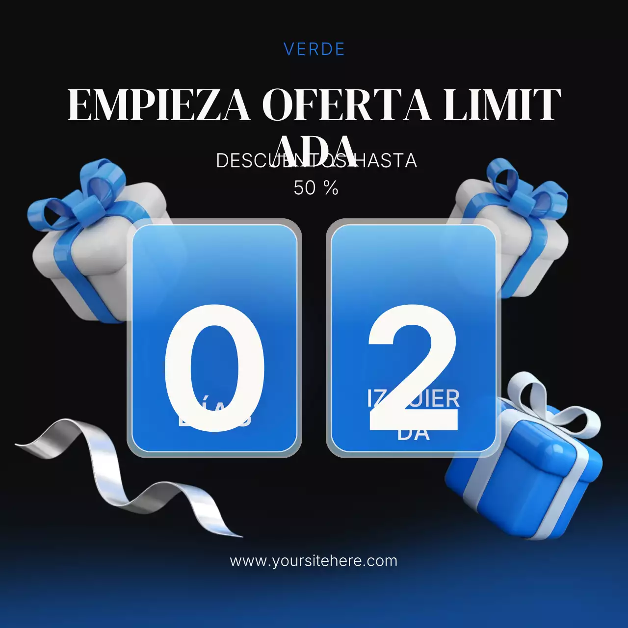 Póster de promoción de venta moderno azul