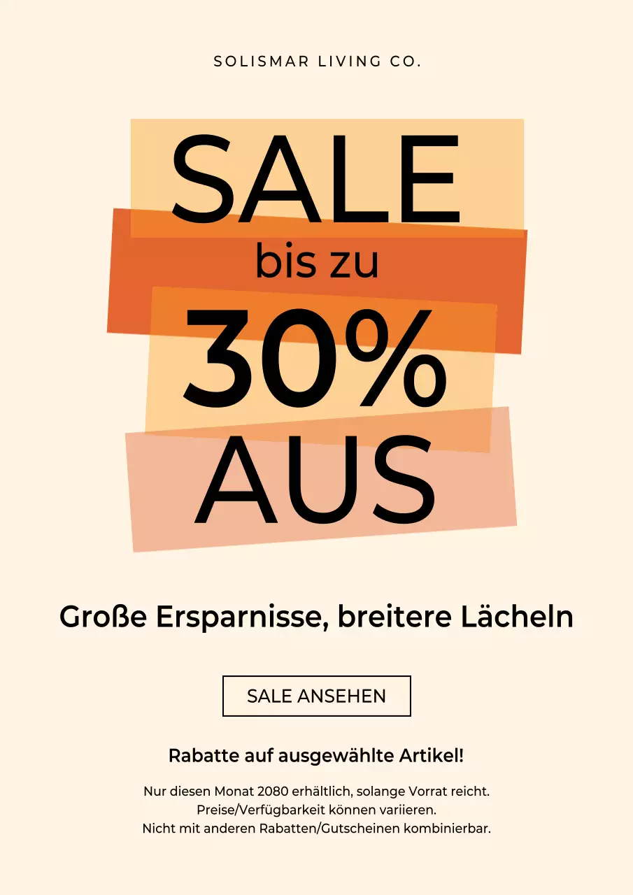 Beiges, modernes Verkaufsplakat