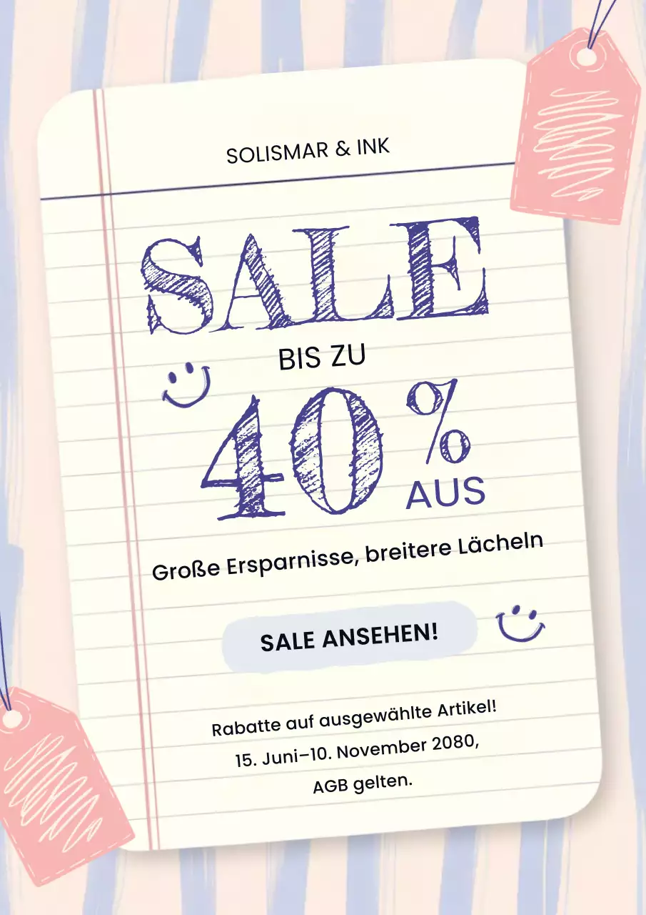 Vintage-Verkaufsplakat