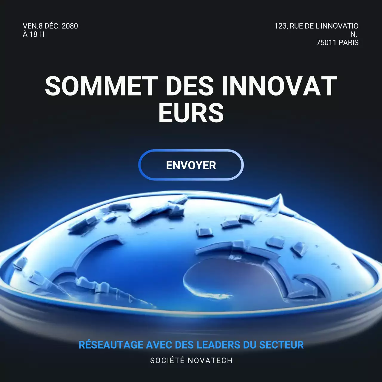 Publication Instagram de l'événement Blue Futuristic Innovation
