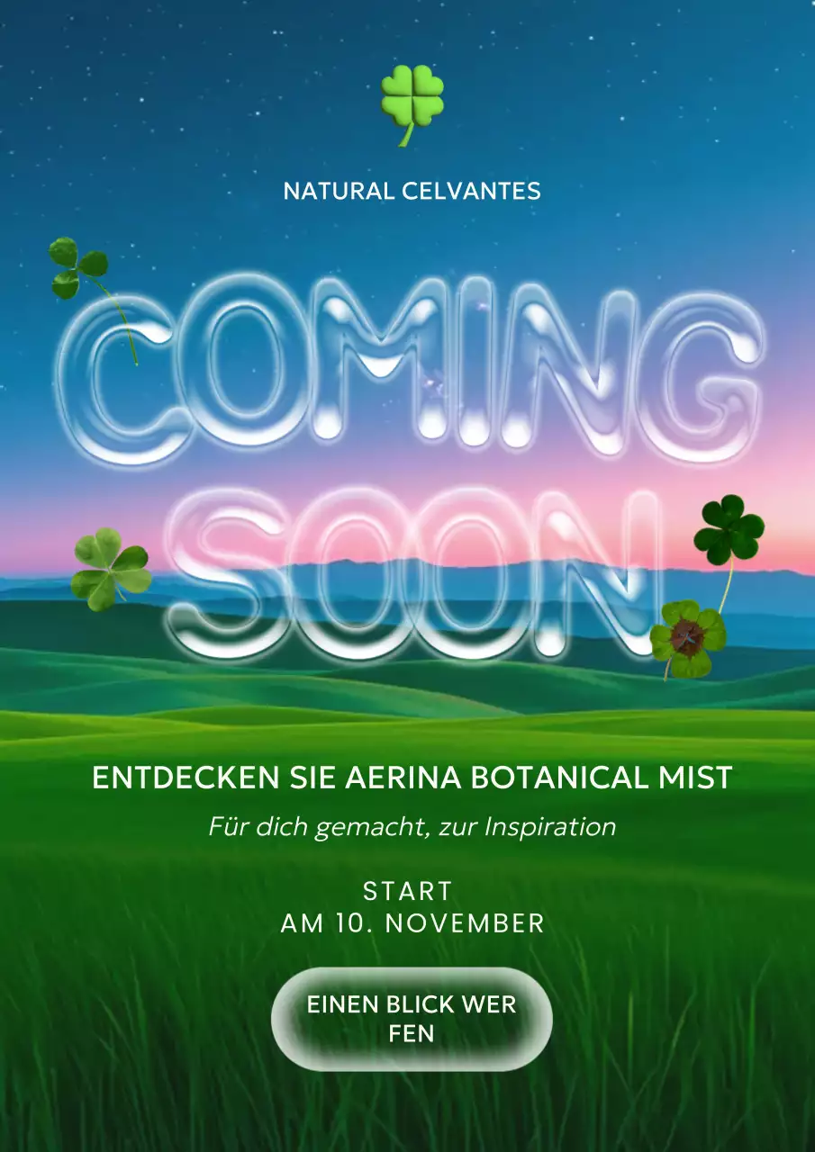 Werbeplakat für grüne Pflanzenprodukte