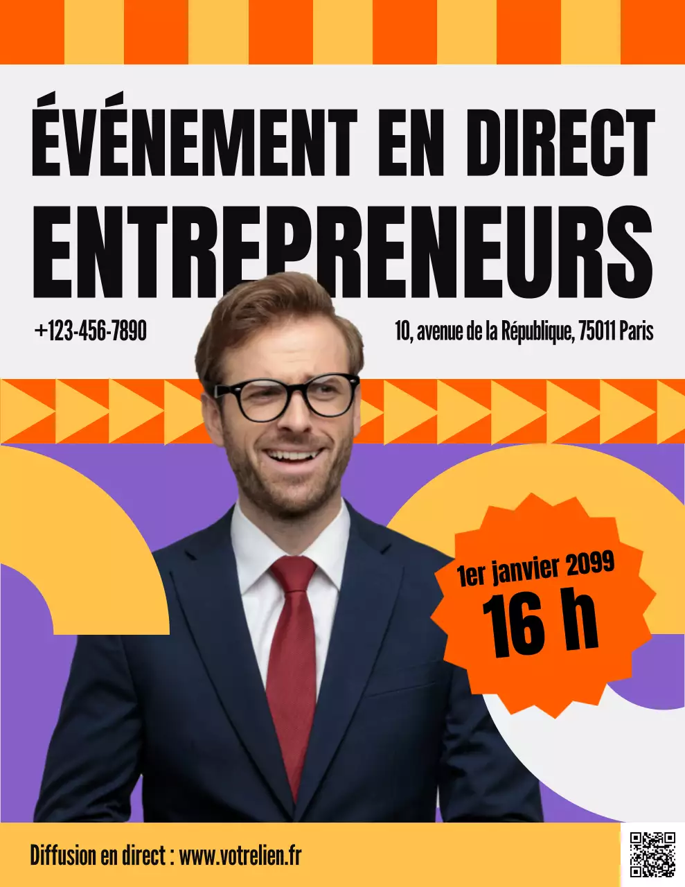 Annonce de l'événement Orange pour les entrepreneurs modernes