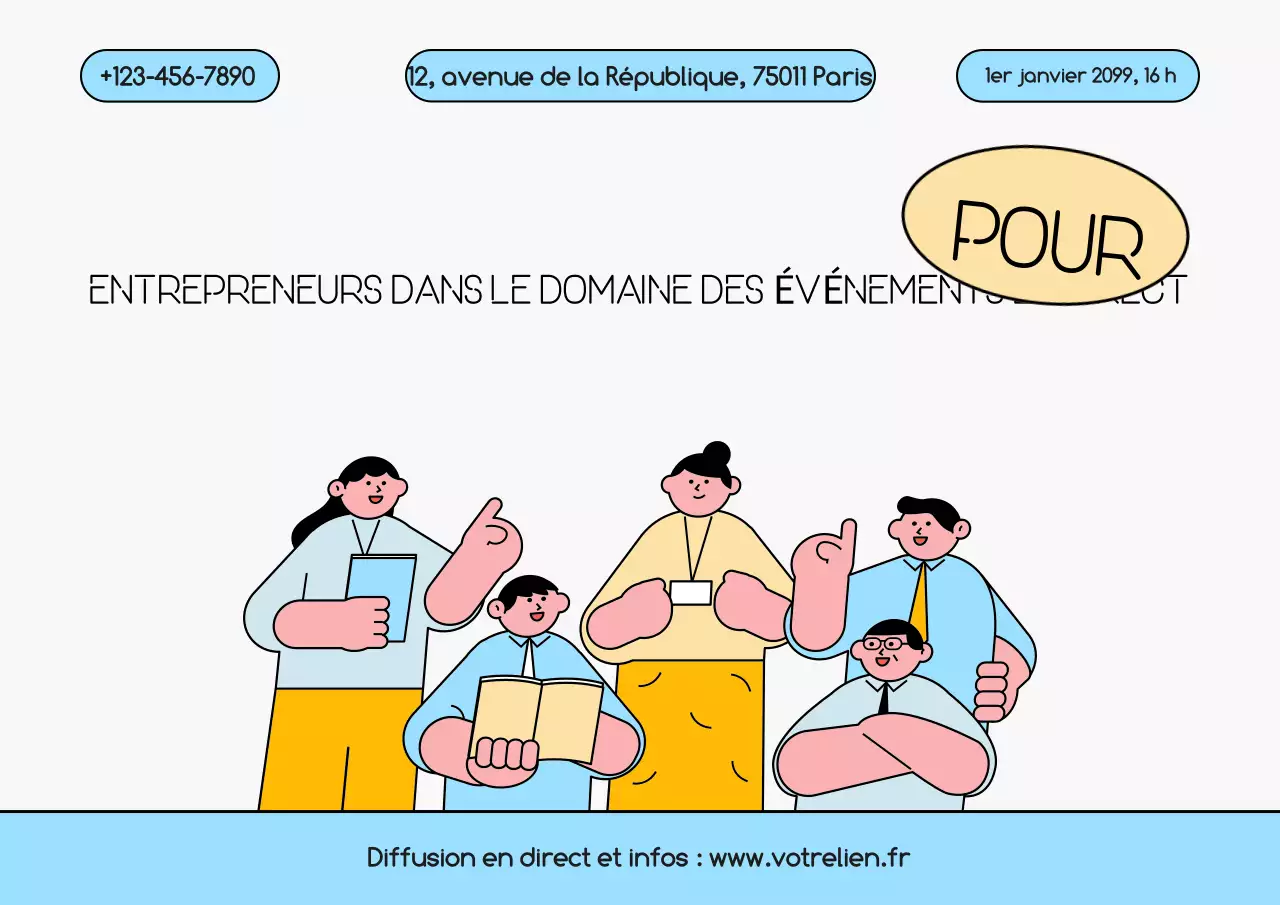 Annonce de l'événement Blue Modern Entrepreneur