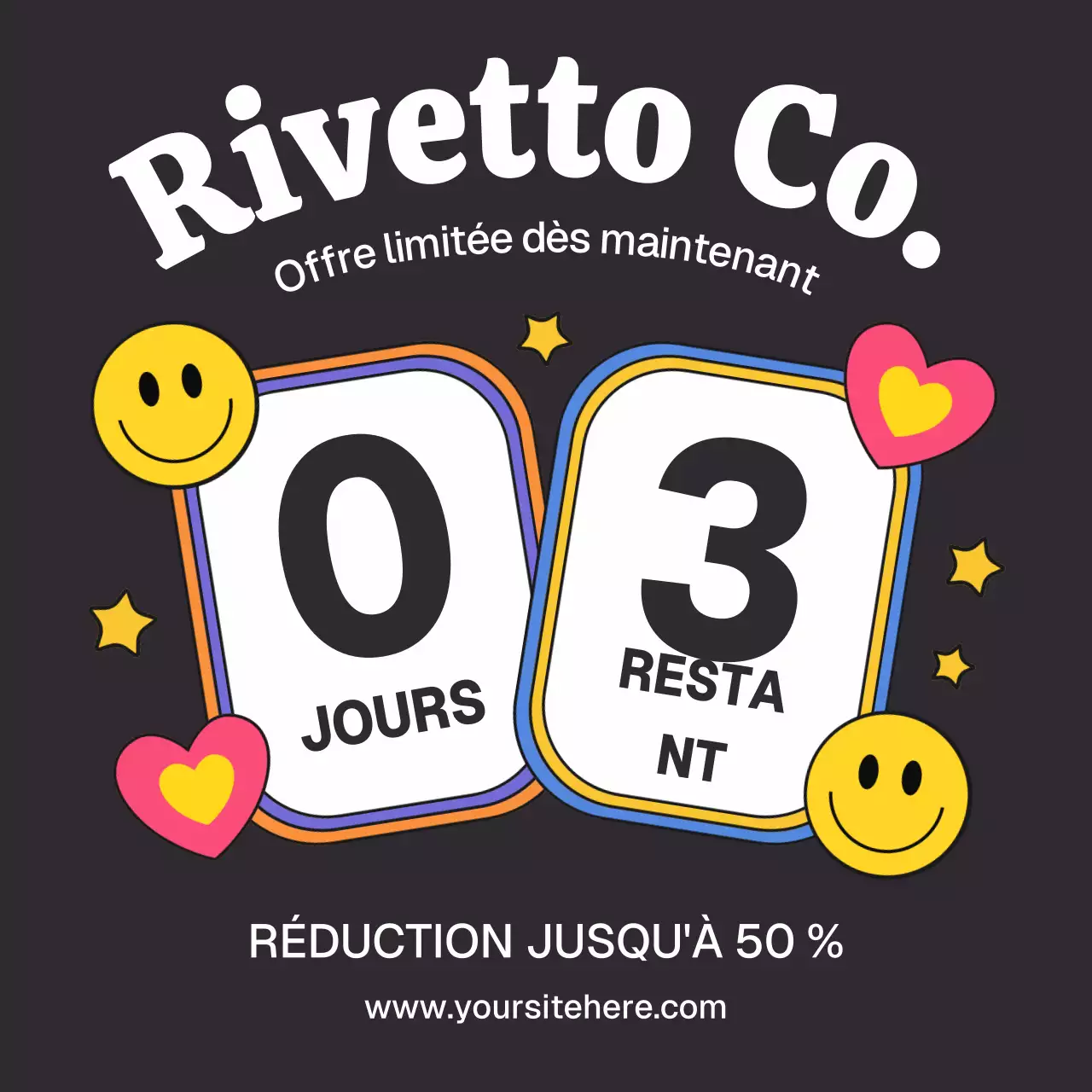 Promotion de soldes tendance noires sur Instagram