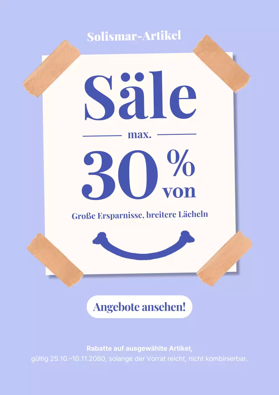 Beiges, modernes Verkaufsplakat