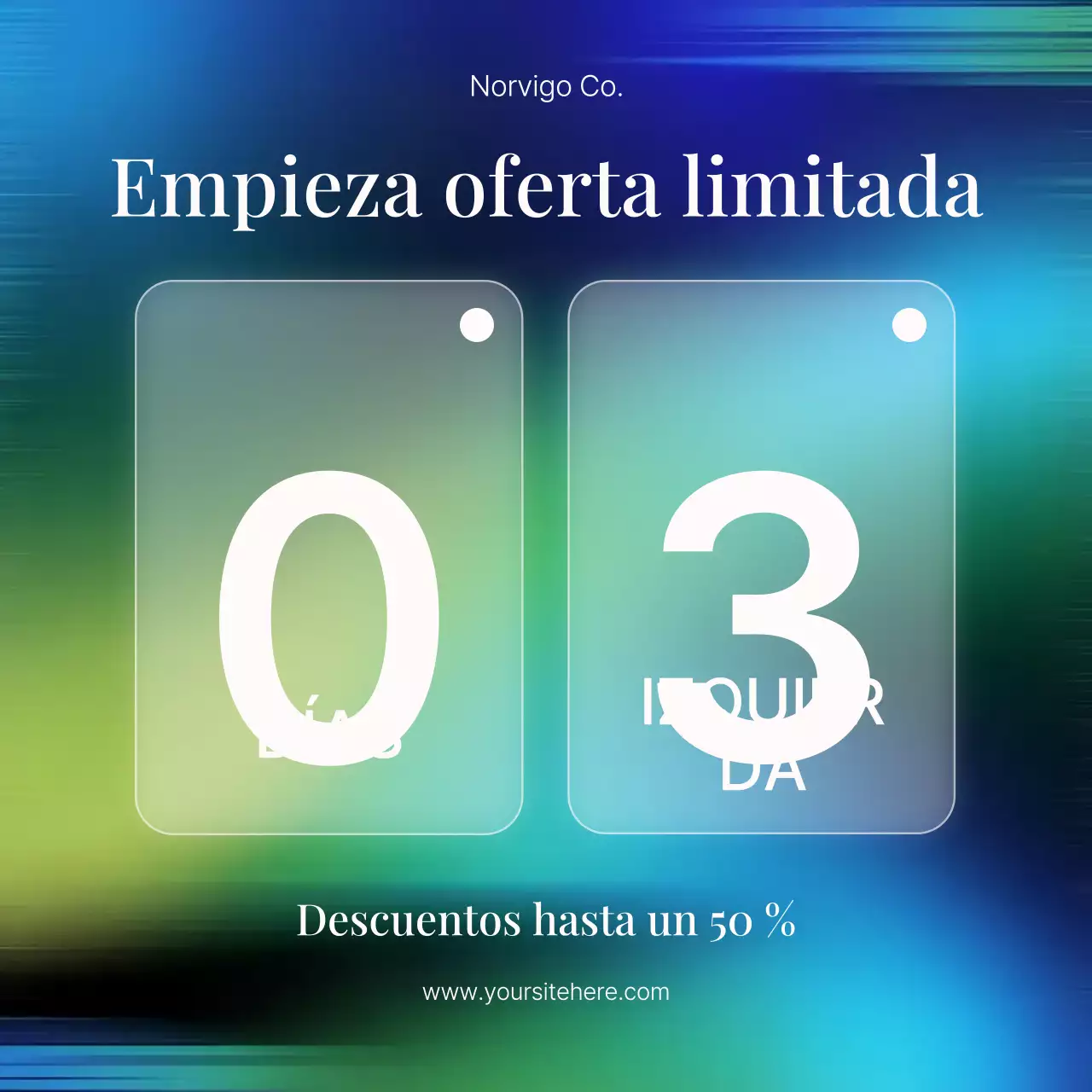 Publicación de Instagram de la promoción de rebajas modernas de Blue