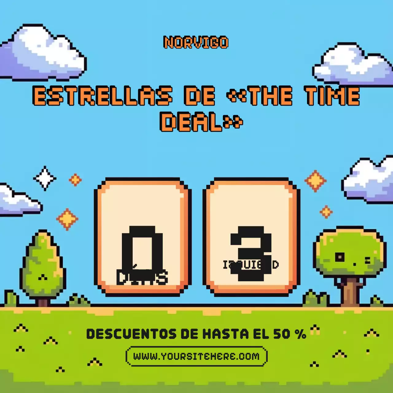 Publicación de Instagram de la promoción de descuento Blue Retro