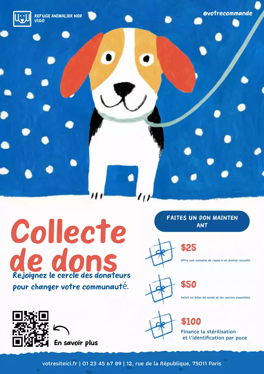 Affiche promotionnelle bleue moderne pour animaux de compagnie