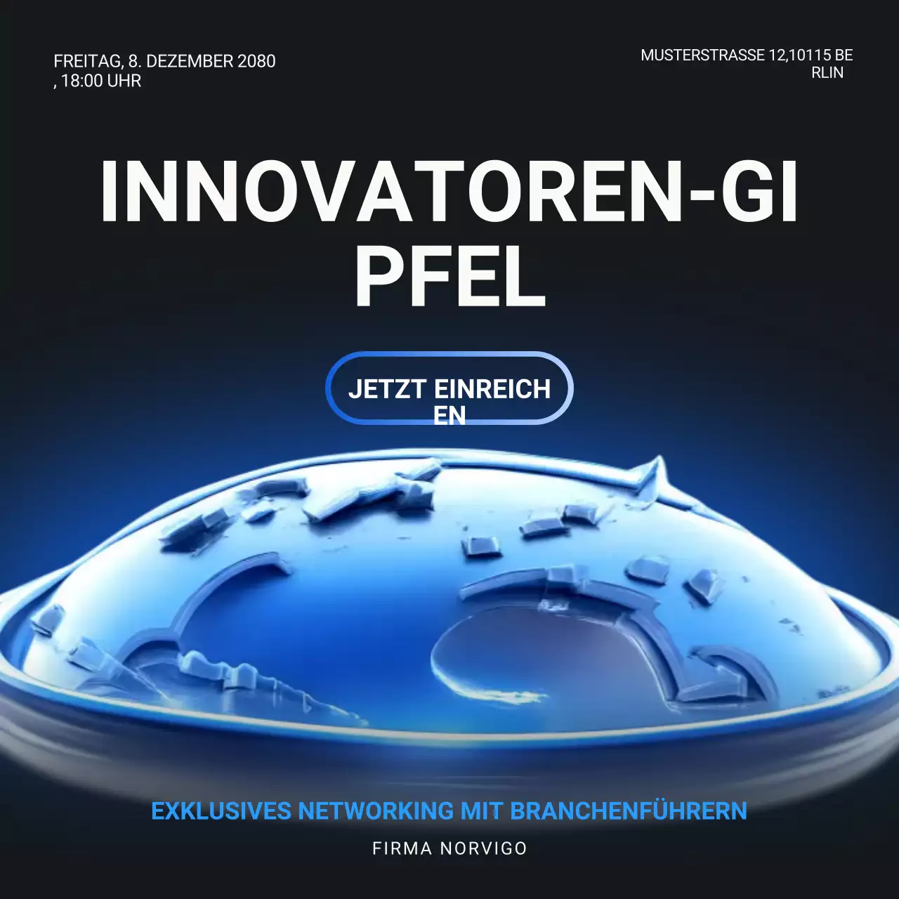 Instagram-Beitrag zum Blue Futuristic Innovation Event