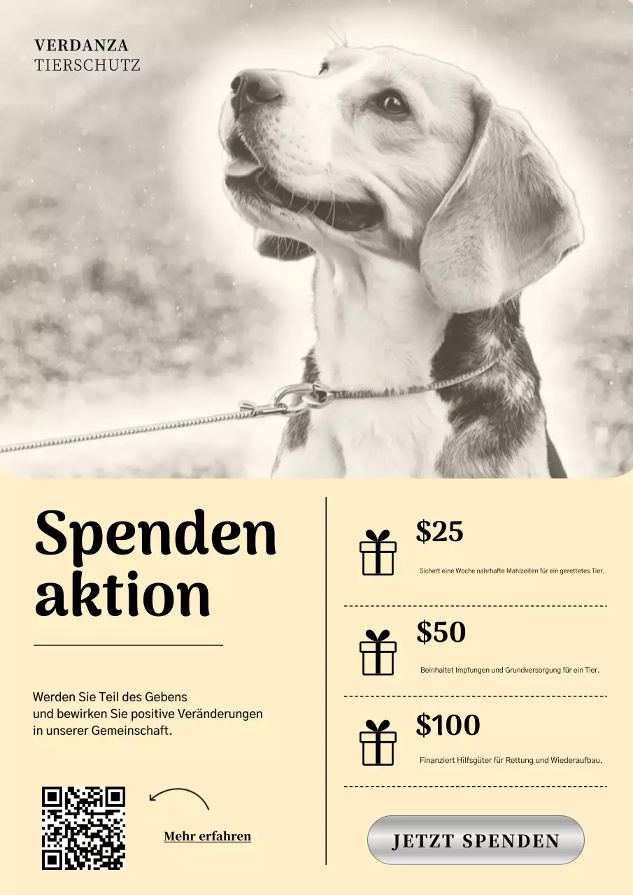 Schwarz-Beige moderne Tierwerbung