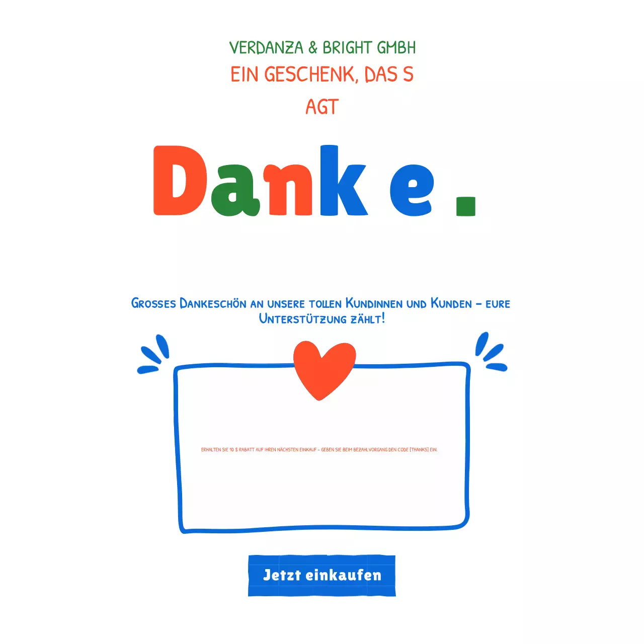 Regenbogenfarbenes, verspieltes Rabatt-Werbeplakat