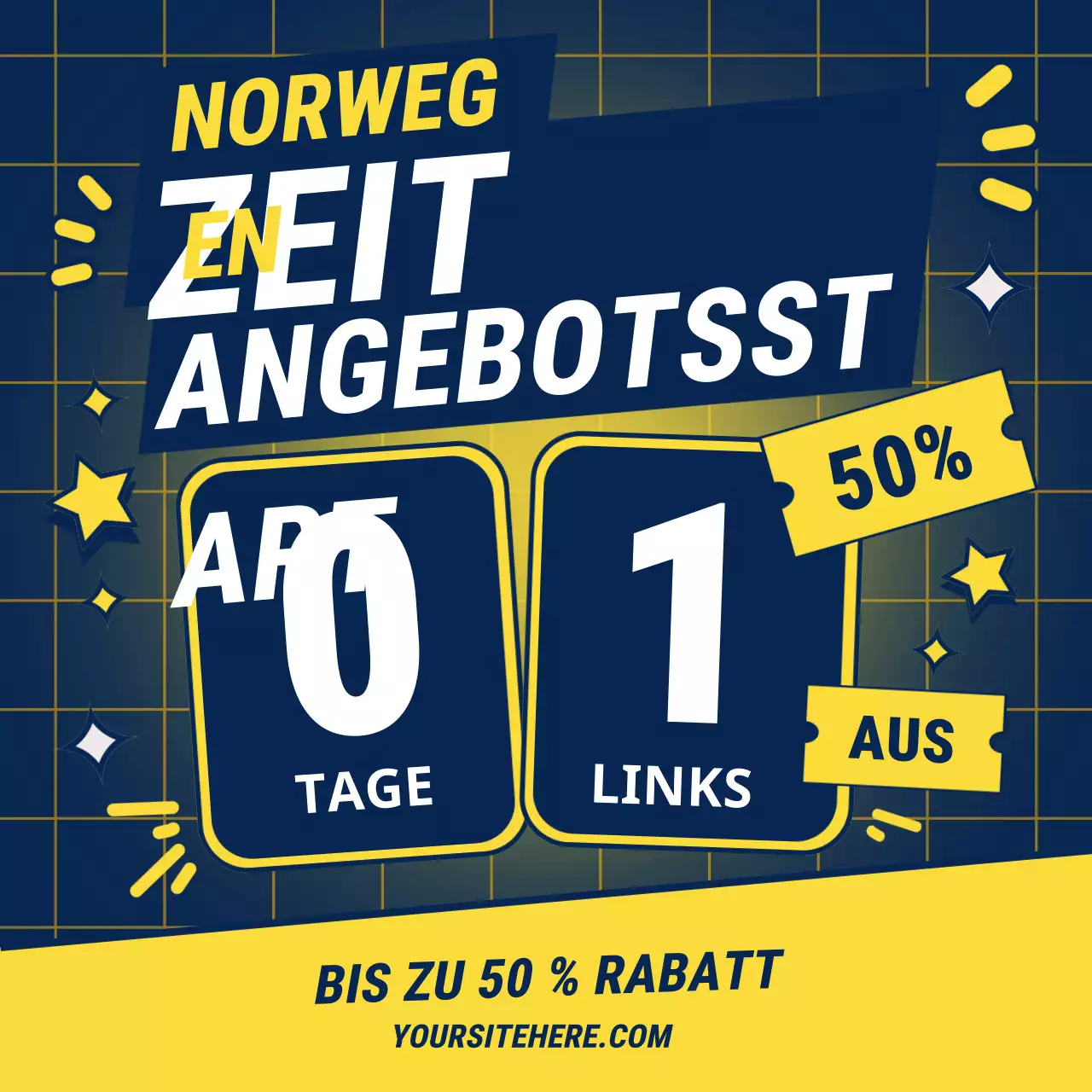 Gelbes, auffälliges, festliches Werbe-Sozialmedien-Feld