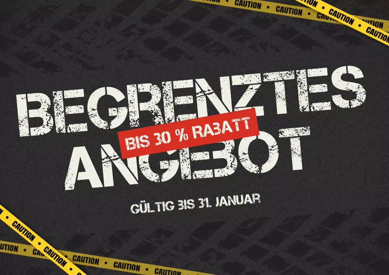 Schwarze, fettgedruckte Verkaufsaktion