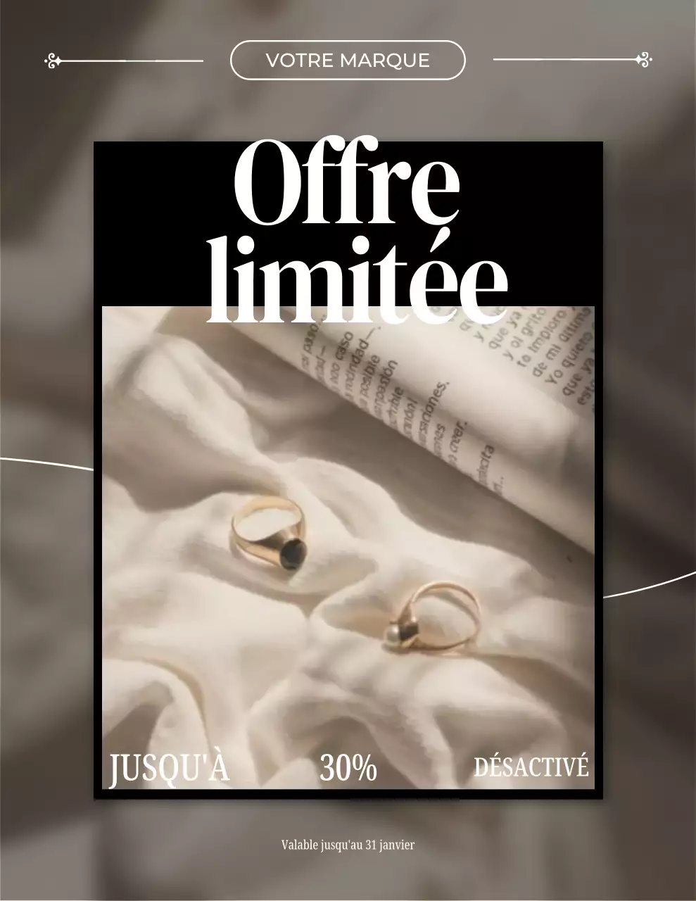 promotion de bijoux beiges élégants