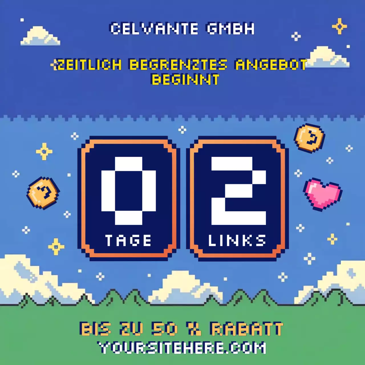 Blaues Retro-Rabattplakat