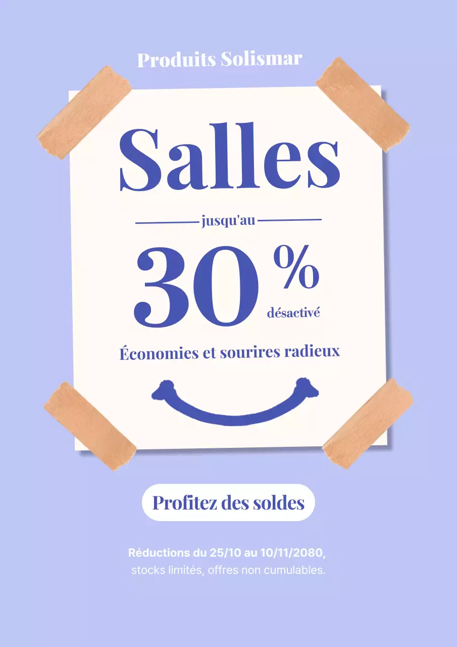 Affiche promotionnelle de soldes moderne beige