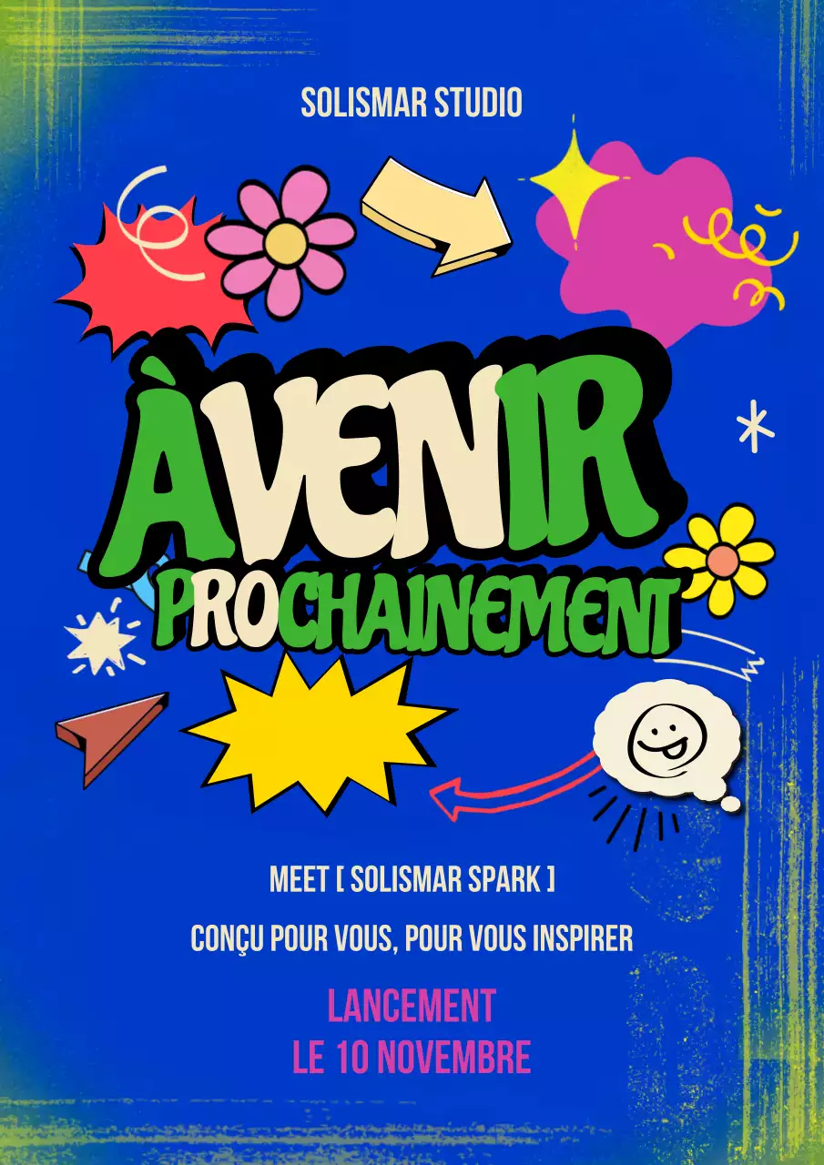 Affiche d'annonce de lancement de Blue Pop