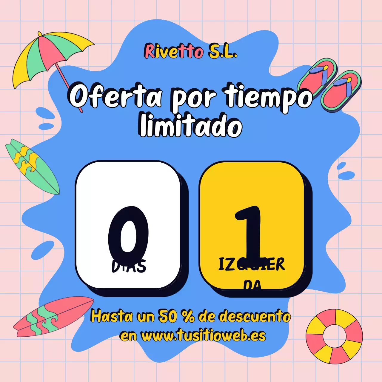 Publicación de Instagram de una promoción de venta retro colorida