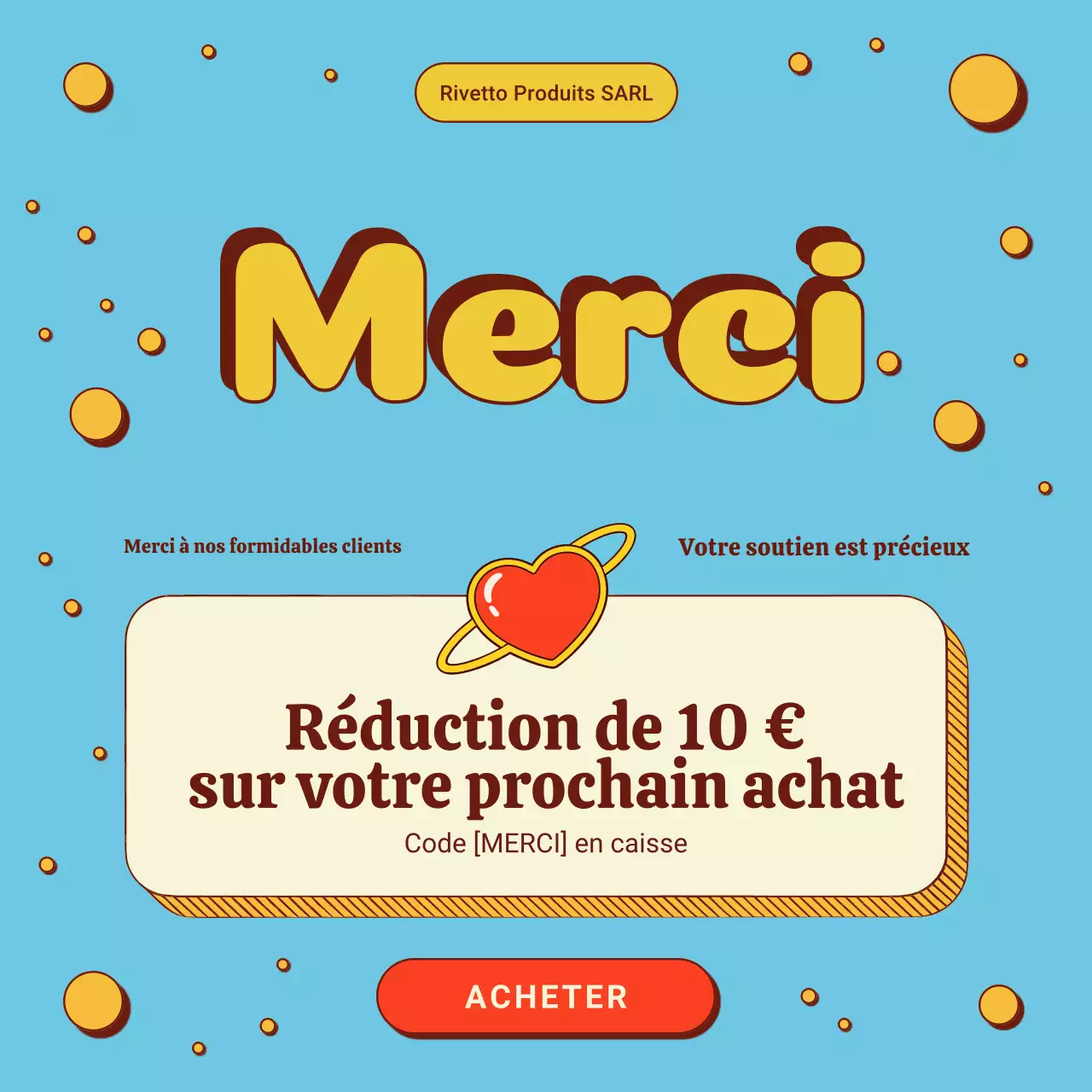 Publication Instagram promotionnelle de remerciements Blue Retro