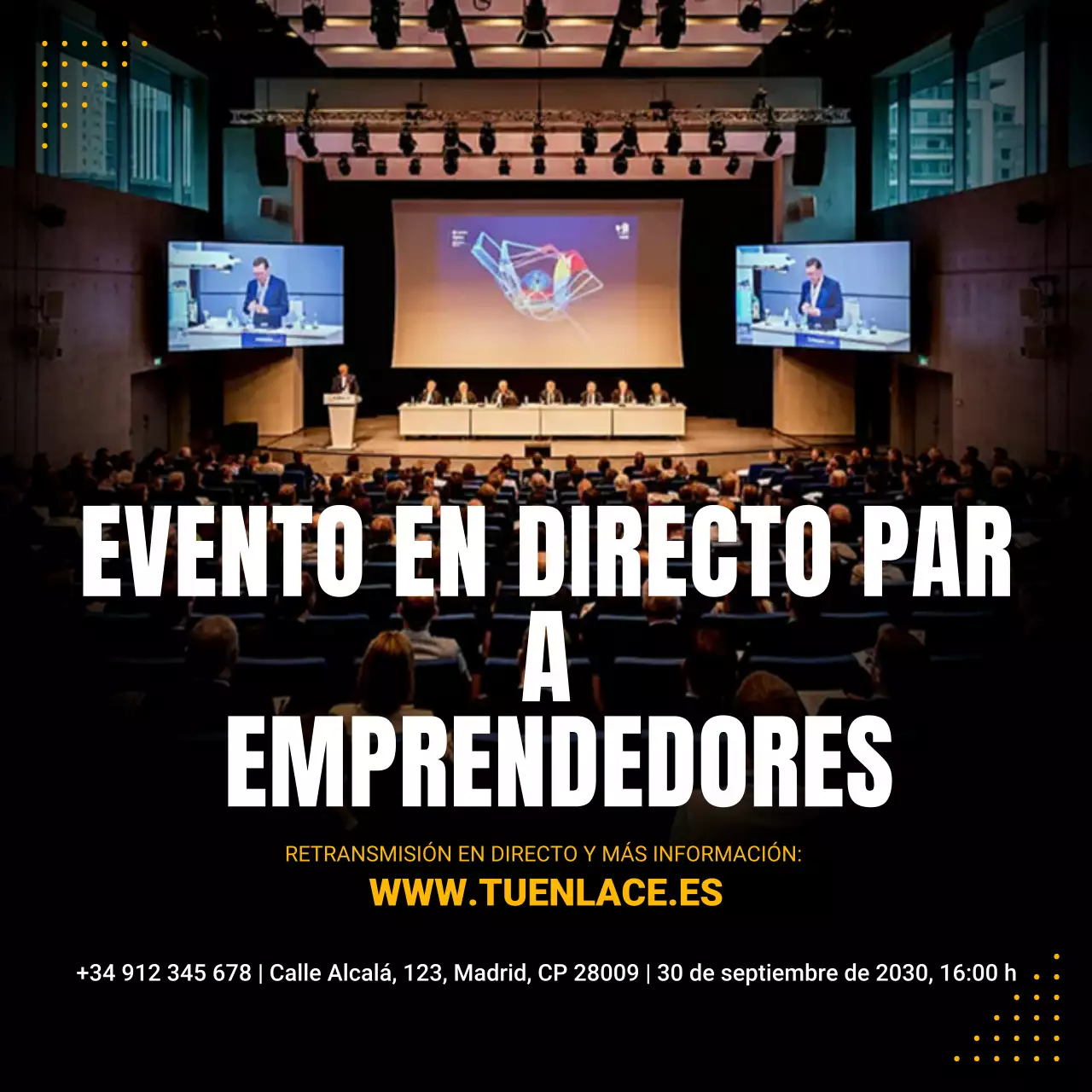 evento empresarial moderno y negro