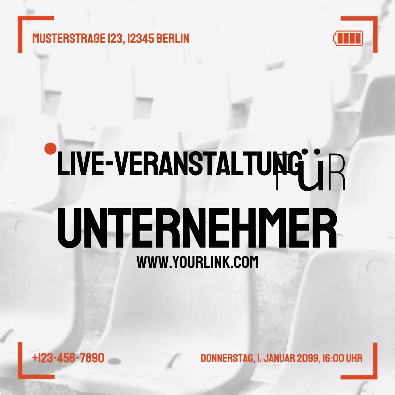 Ankündigung einer Veranstaltung für moderne graue Unternehmer