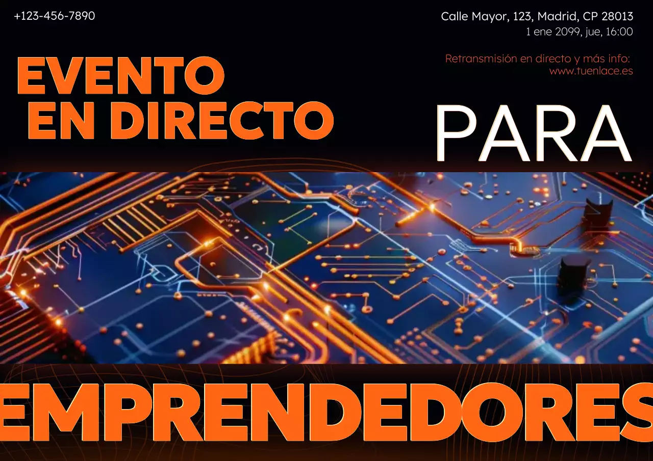 Promoción de eventos para emprendedores modernos de Orange