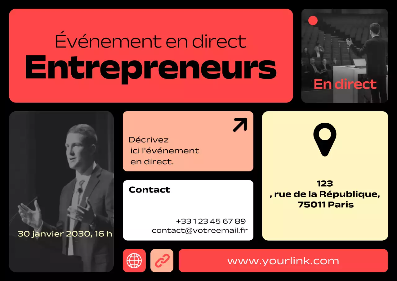 annonce commerciale moderne rouge