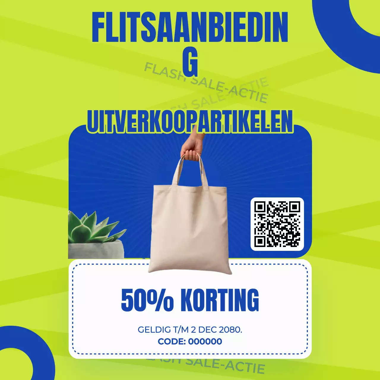 Groene moderne verkoopadvertentie