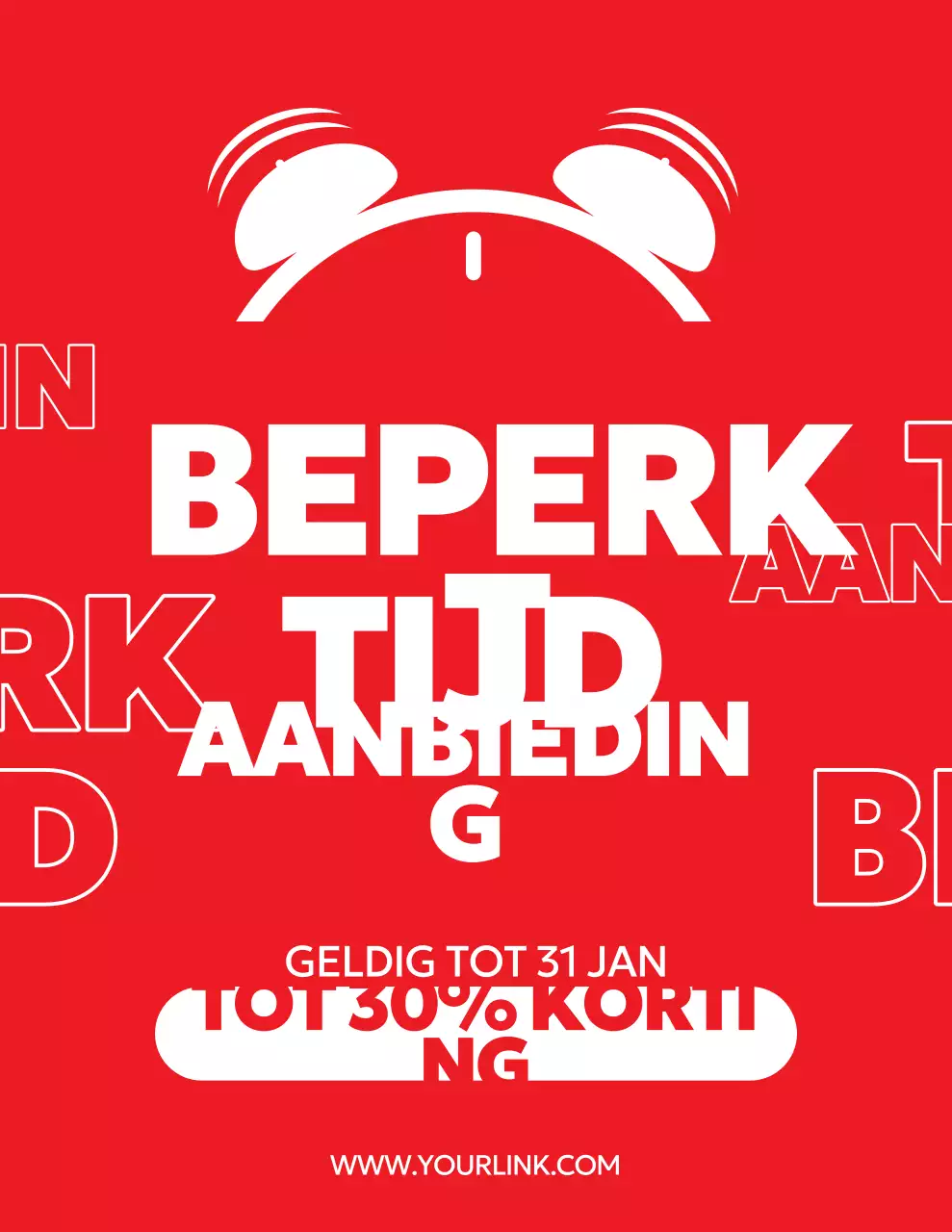 Rode, opvallende uitverkoopactie