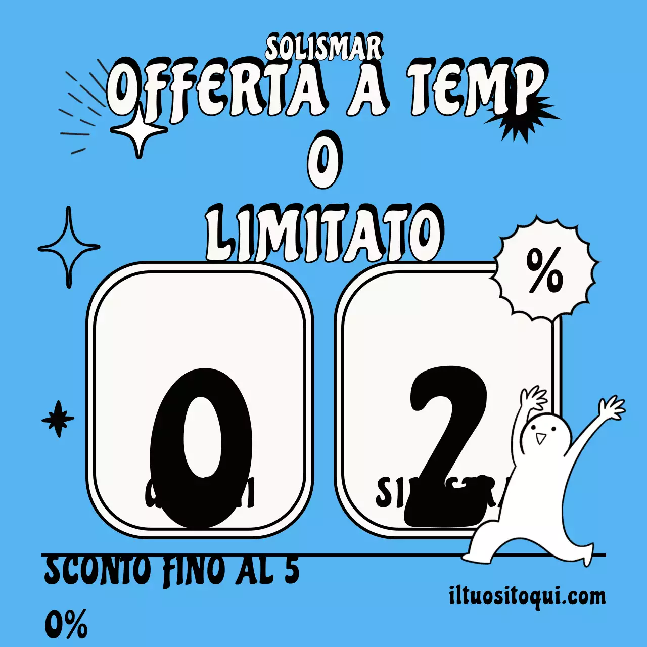 Post di Instagram sulla promozione della vendita in grassetto blu