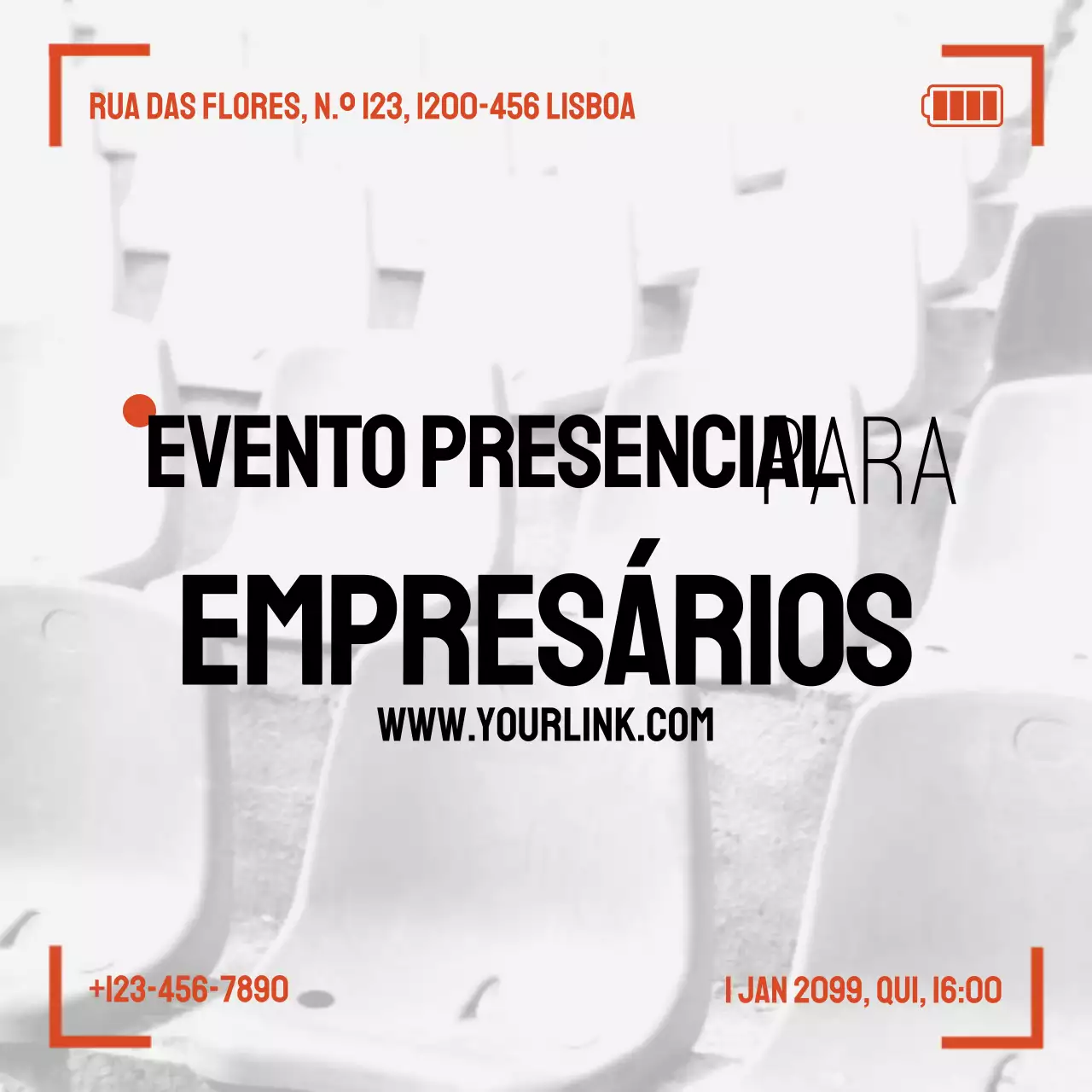 anúncio de evento para empreendedores modernos e cinzentos