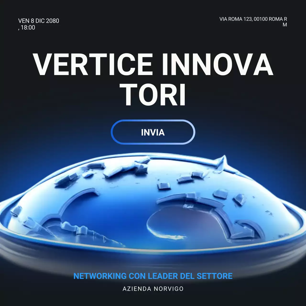 Post Instagram dell'evento di innovazione futuristica blu