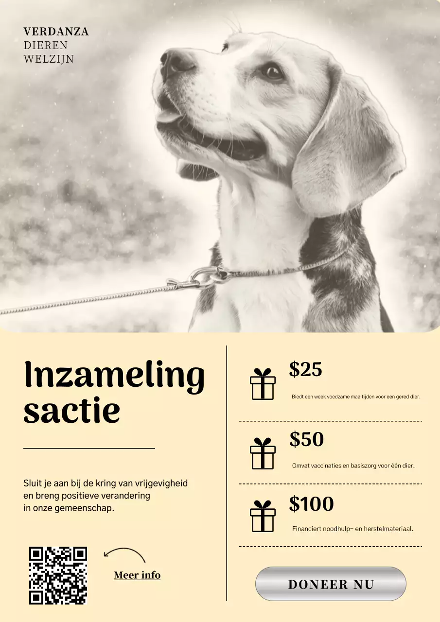 Zwart en beige moderne dierenpromotie