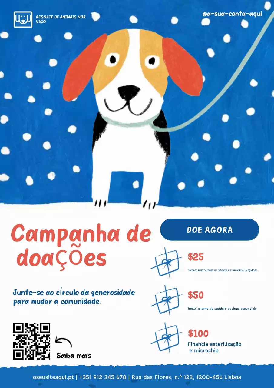 Pôster azul moderno para promoção de animais de estimação