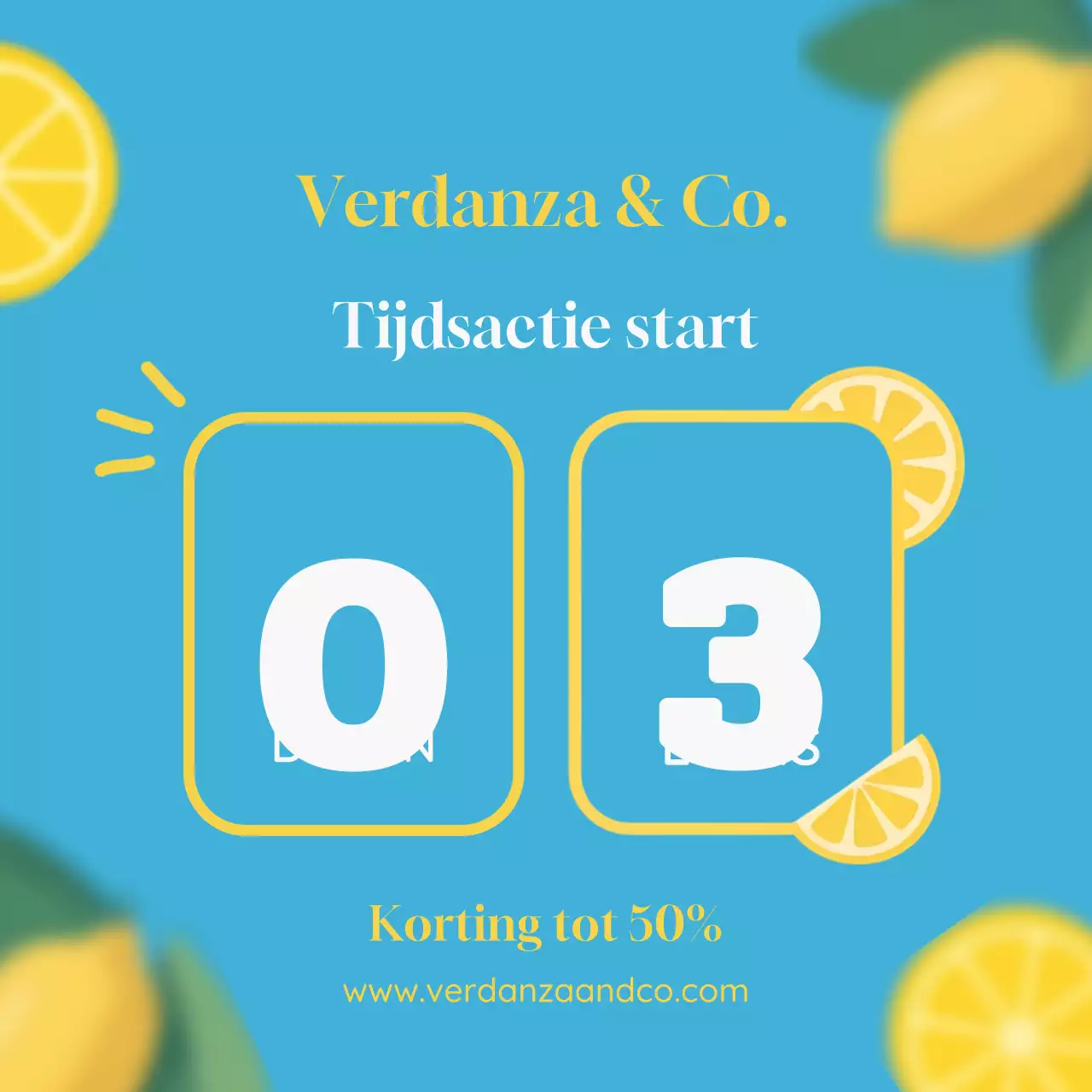 Trendy uitverkoopadvertentie in blauw en geel